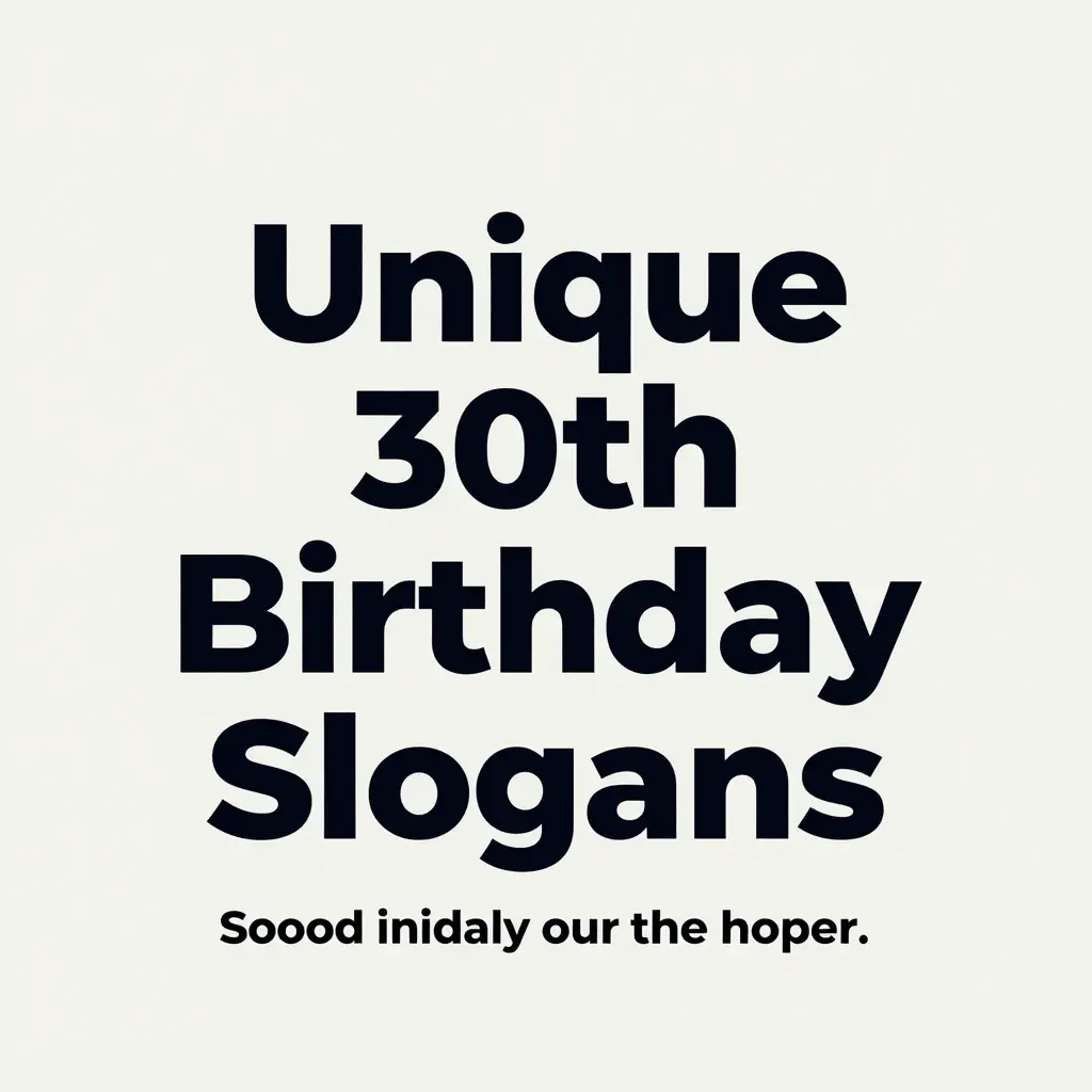 unique 30th birthday slogans