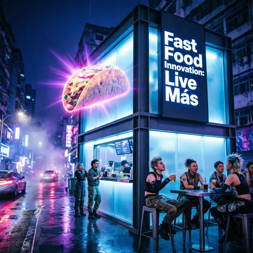 Bold Identity Power Using slogan of fast food Innovation