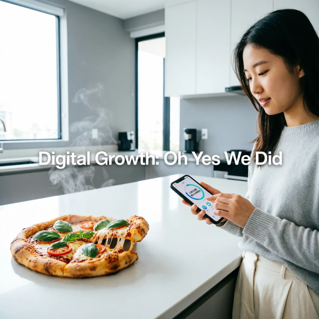 Modern Digital Growth with slogan of fast food Branding