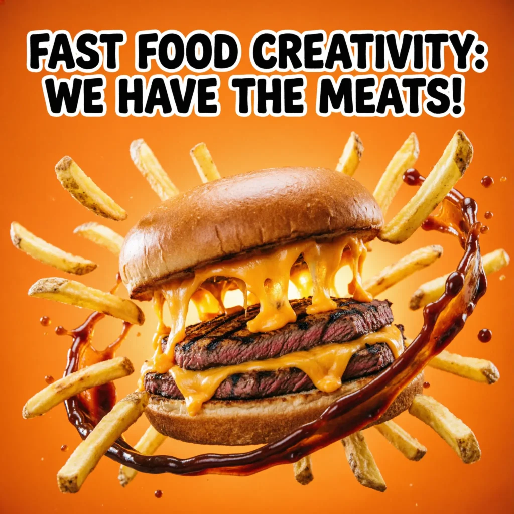 Funny Flavor Energy in slogan of fast food Creativity